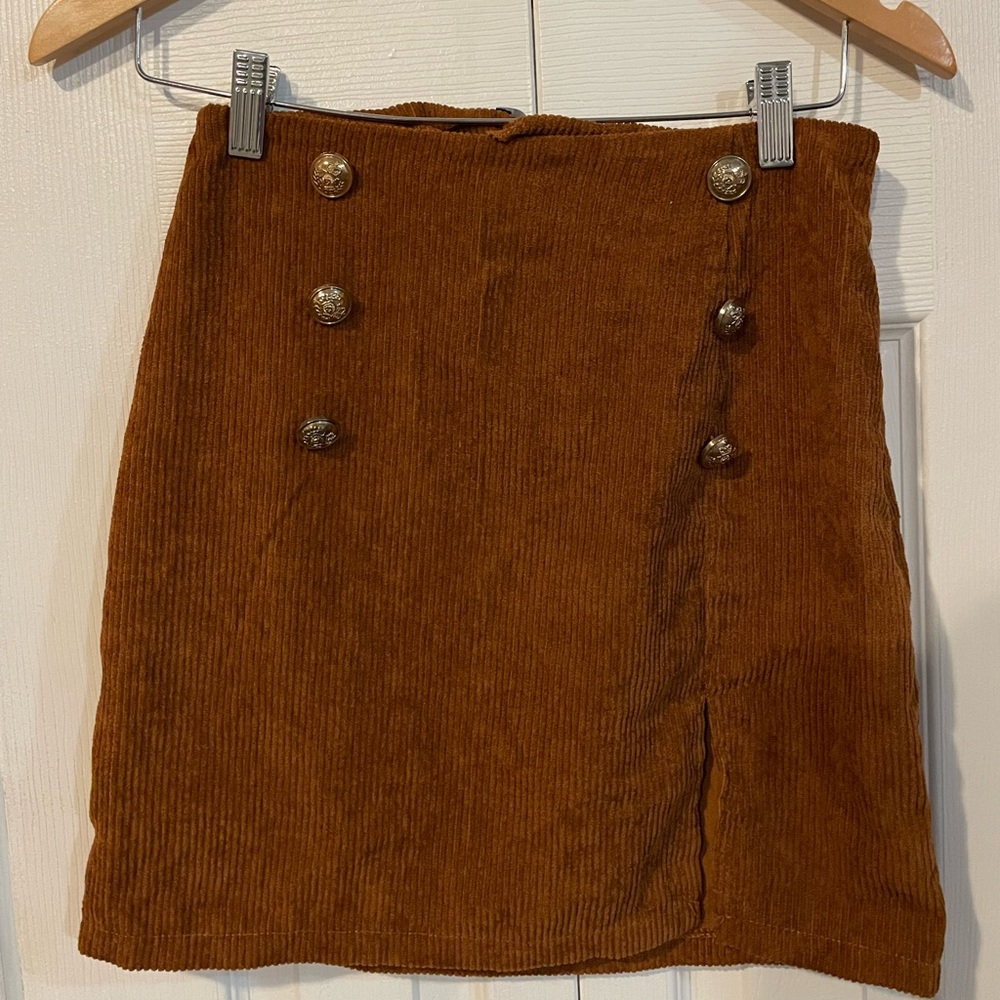 Brown Corduroy Skirt